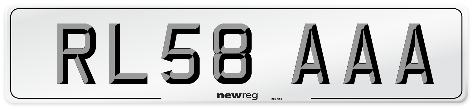 RL58 AAA Number Plate from New Reg